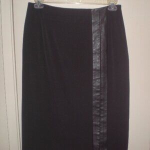 Women's Alfani Black Pencil Skirt Faux Leather with Zipper Size 10